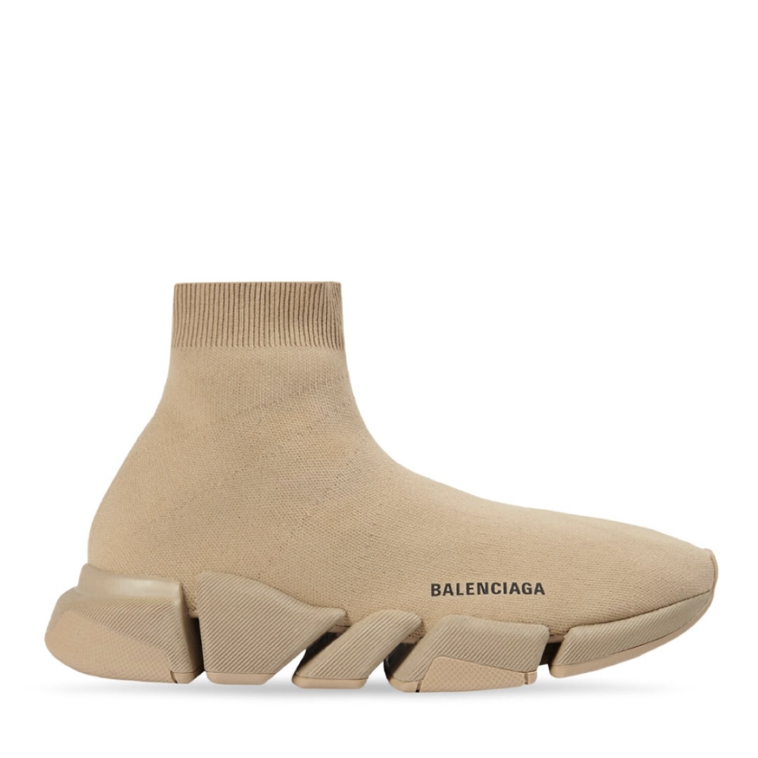 Balenciaga/Men'S Speed 2.0 Monocolor Recycled Knit Sneaker In Beige
