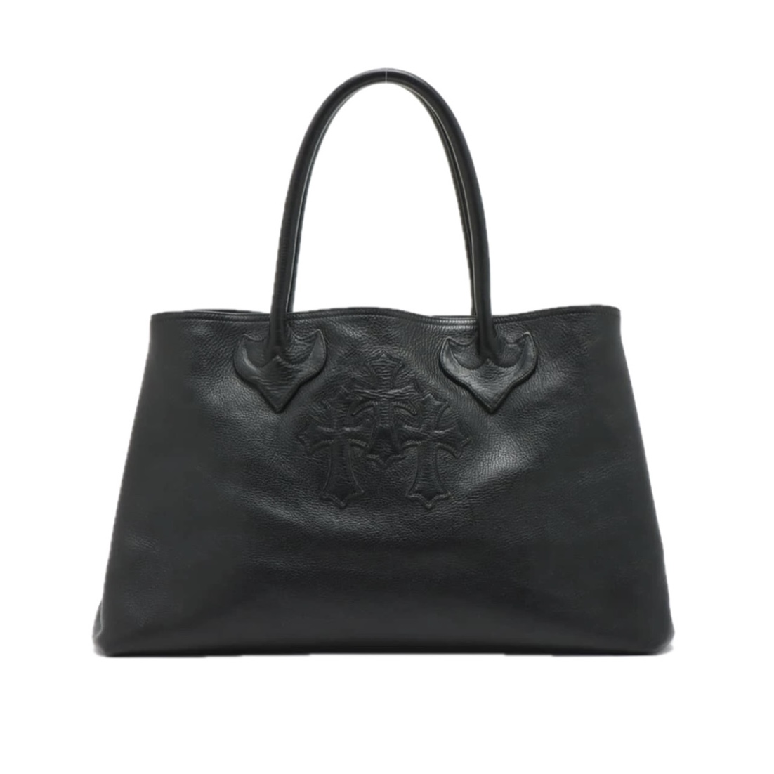 Chrome Hearts Triple Cross Black Leather Tote Bag