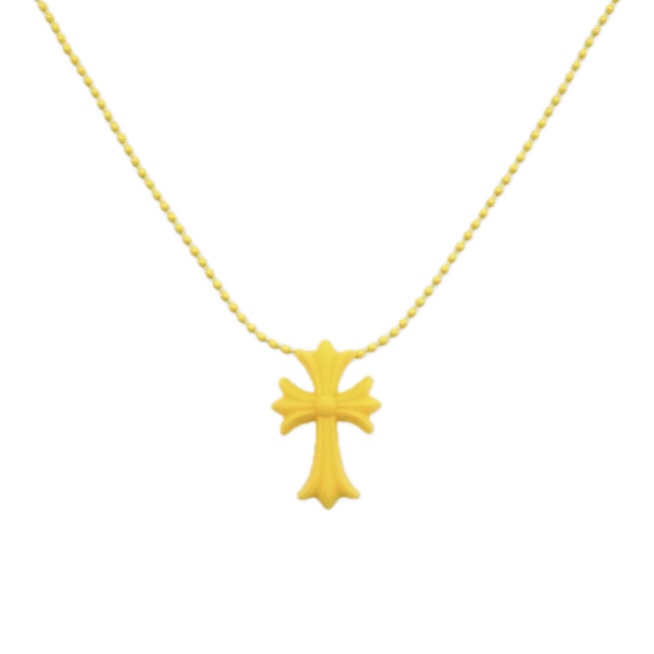 Chrome Hearts Chrome Hearts Rubber Cross Pendant Necklace (Yellow)