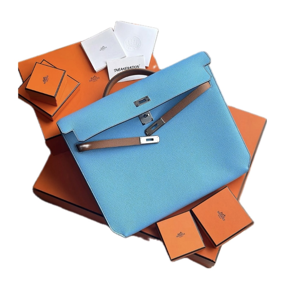 Hermès Bag Kelly Depeches 36 Verso (Celeste)