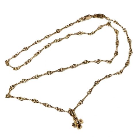 Chrome Hearts Charm Plus With Twist Chain Necklace 22K Gold (Size 16inch)