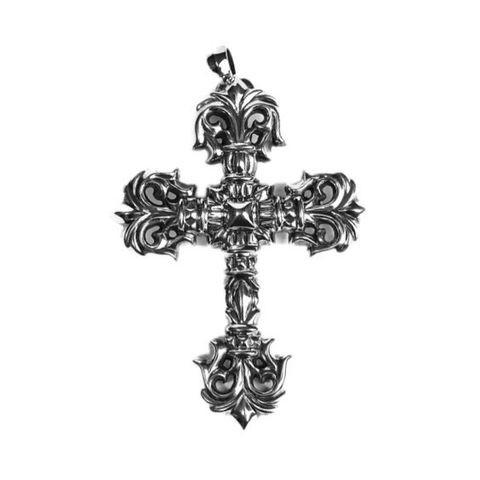 Chrome Heart Filigree Cross Pendant Charm