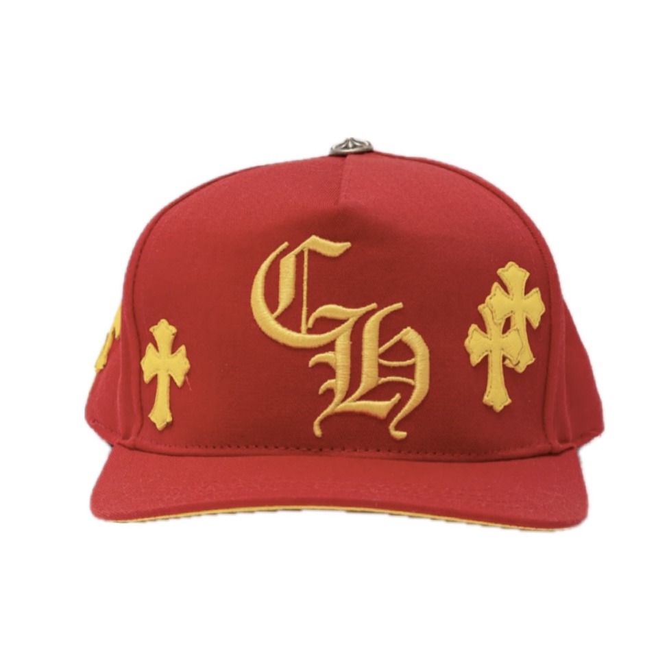 Chrome Hearts Cross Patch Baseball Hat (Red)