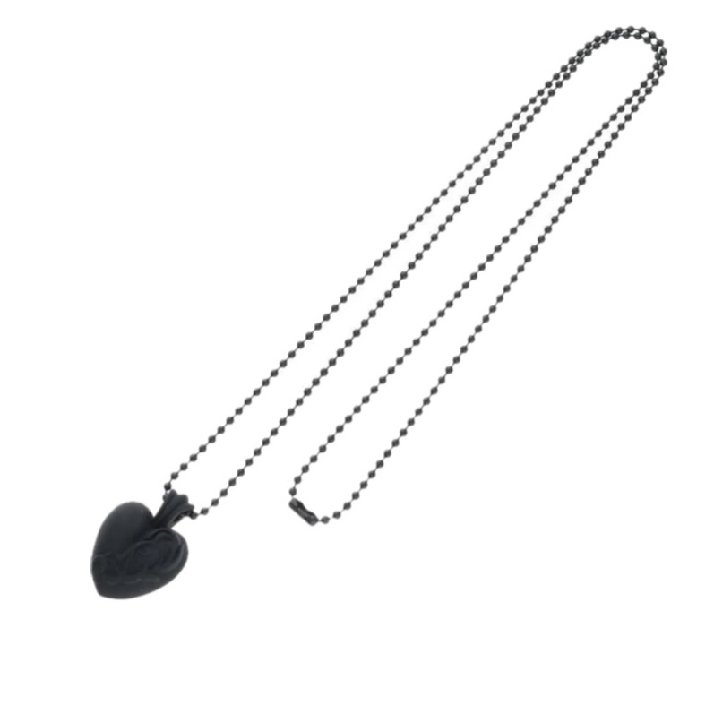 Chrome Hearts Silicone Heart Pendant Necklace (Black)