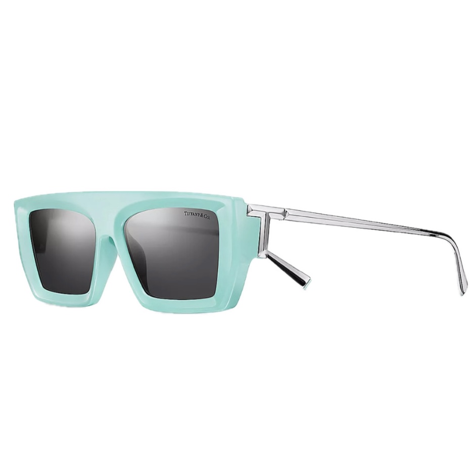 Sunglasses In Tiffany Blue Acetate with Dark Grey Lenses