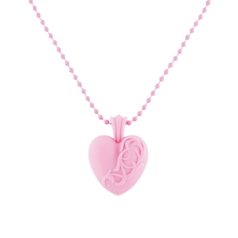 Chrome Hearts Silicone Heart Pendant Necklace (Pink)